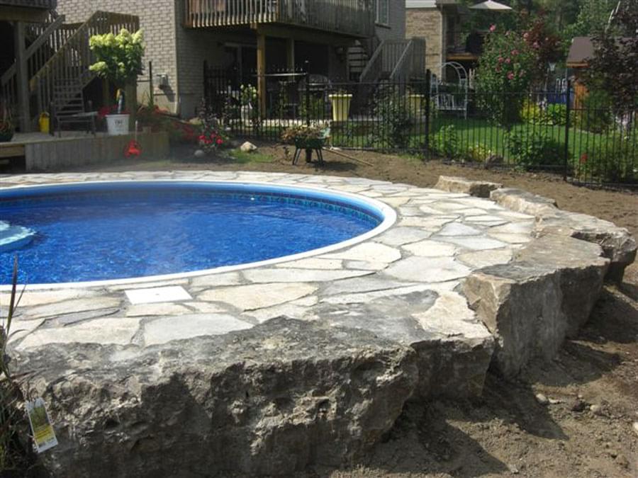 semi inground oval pool